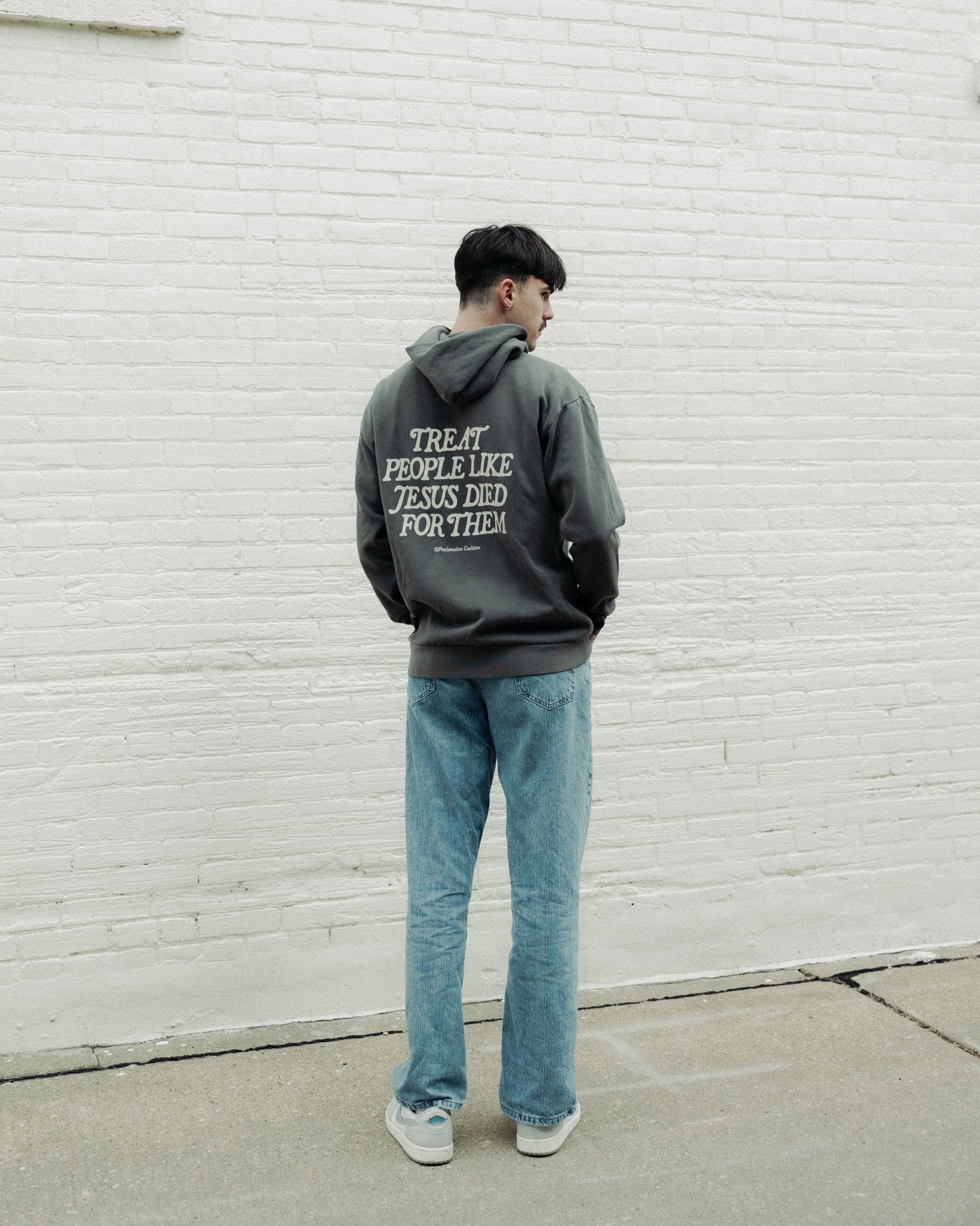 "Because He Did" Asphalt Heavyweight Hoodie - Proclamation Coalition