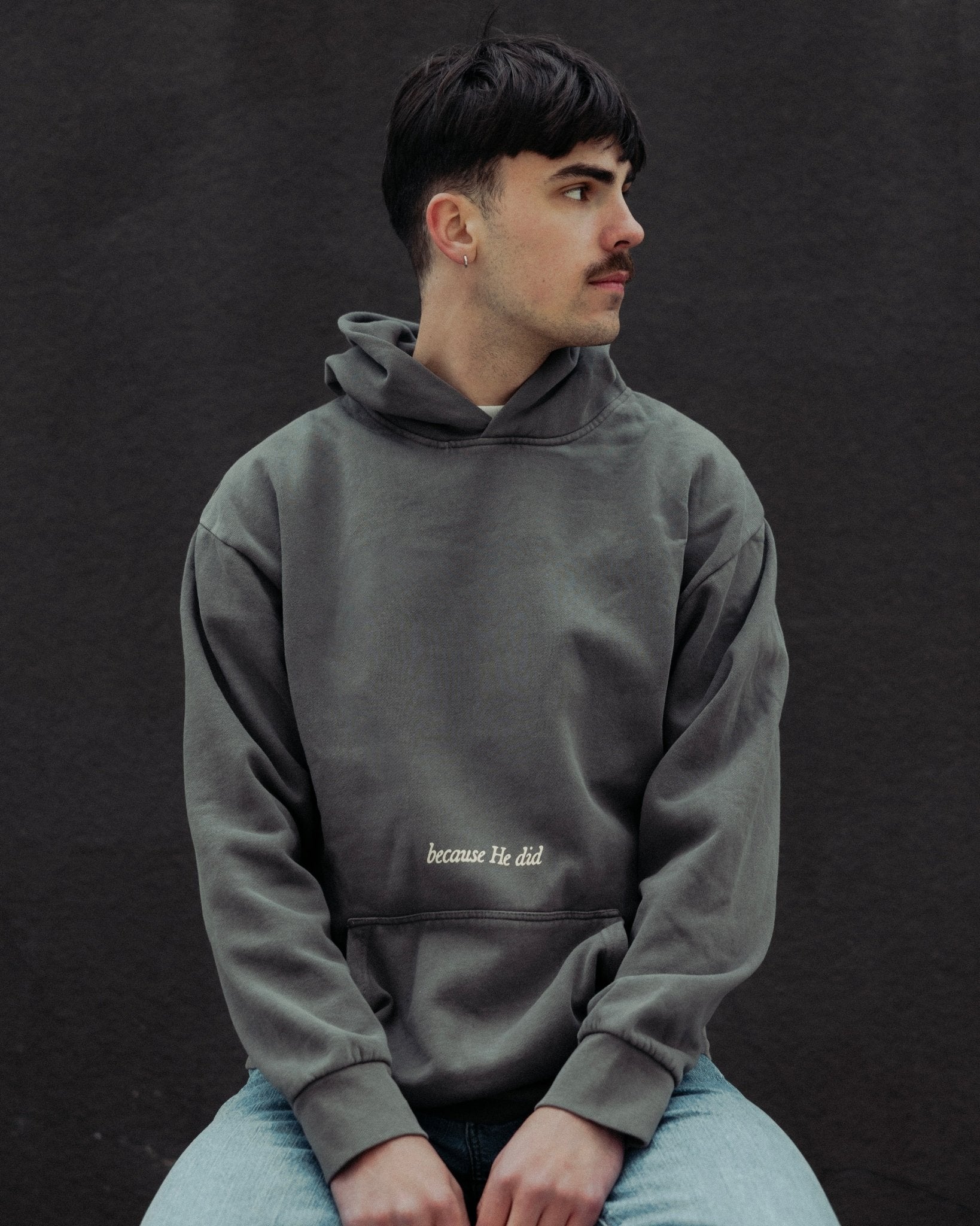 "Because He Did" Asphalt Heavyweight Hoodie - Proclamation Coalition