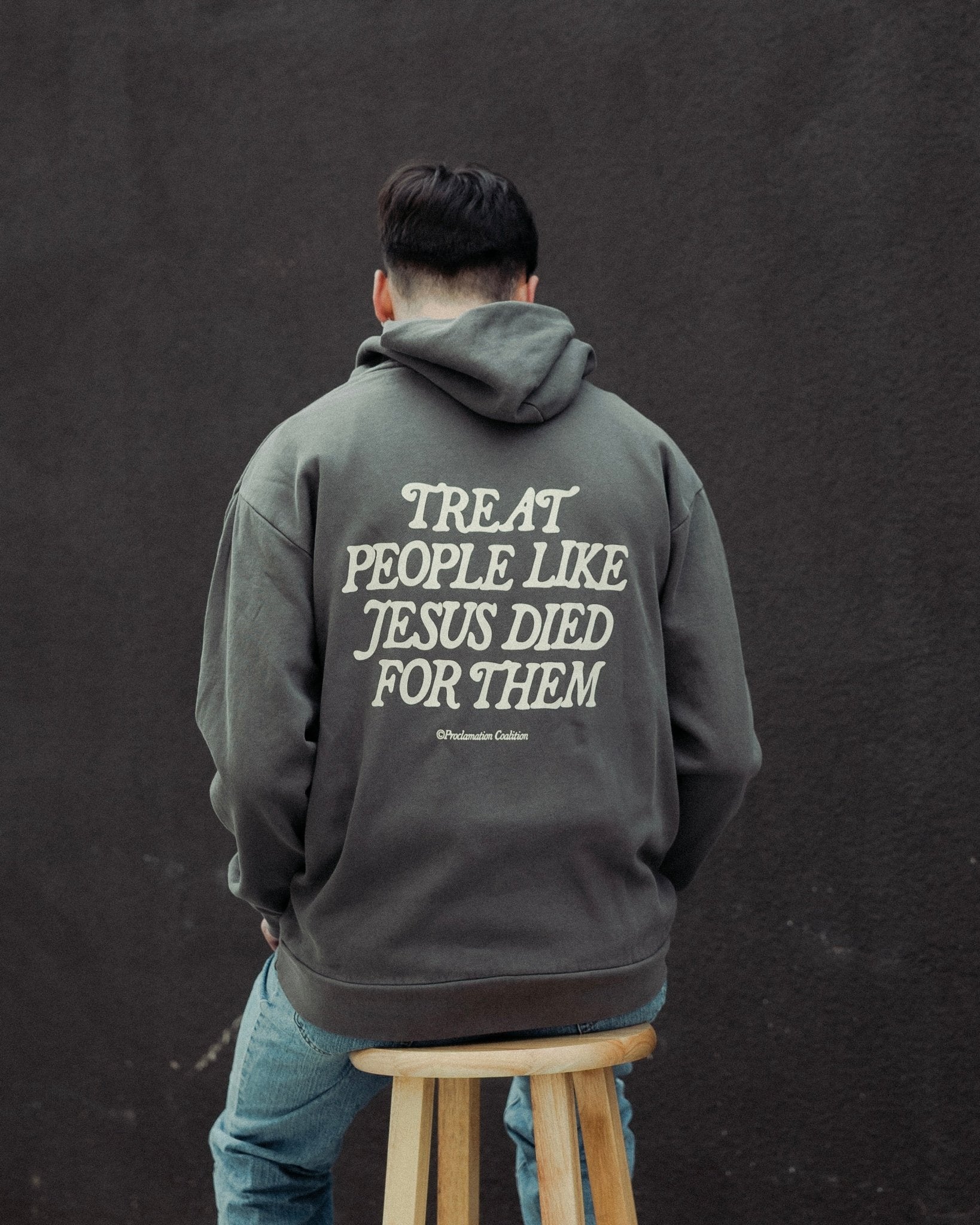"Because He Did" Asphalt Heavyweight Hoodie - Proclamation Coalition