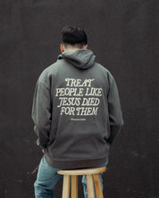 "Because He Did" Asphalt Heavyweight Hoodie - Proclamation Coalition