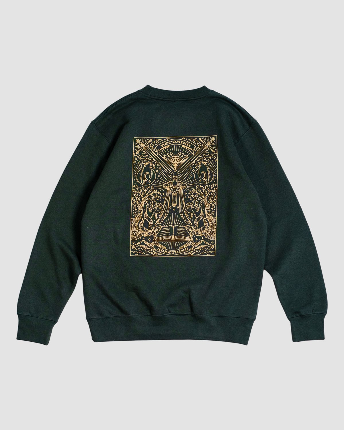 Christian Sweatshirt - Becoming Something BeSo X Redemption Forest Green Crewneck - Proclamation Coalition