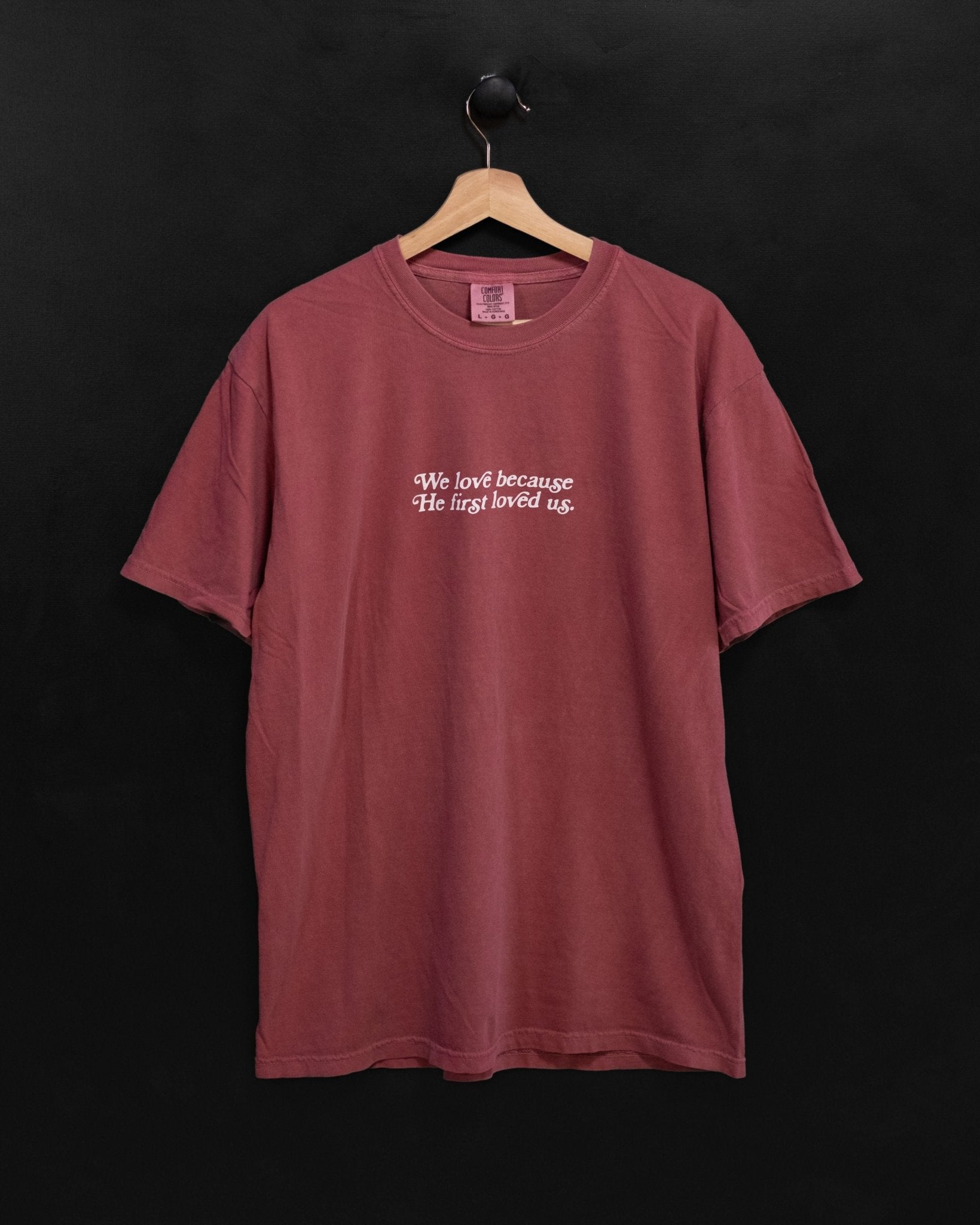 Christian T-Shirt - First Loved Crimson Comfort Colors Tee - Proclamation Coalition
