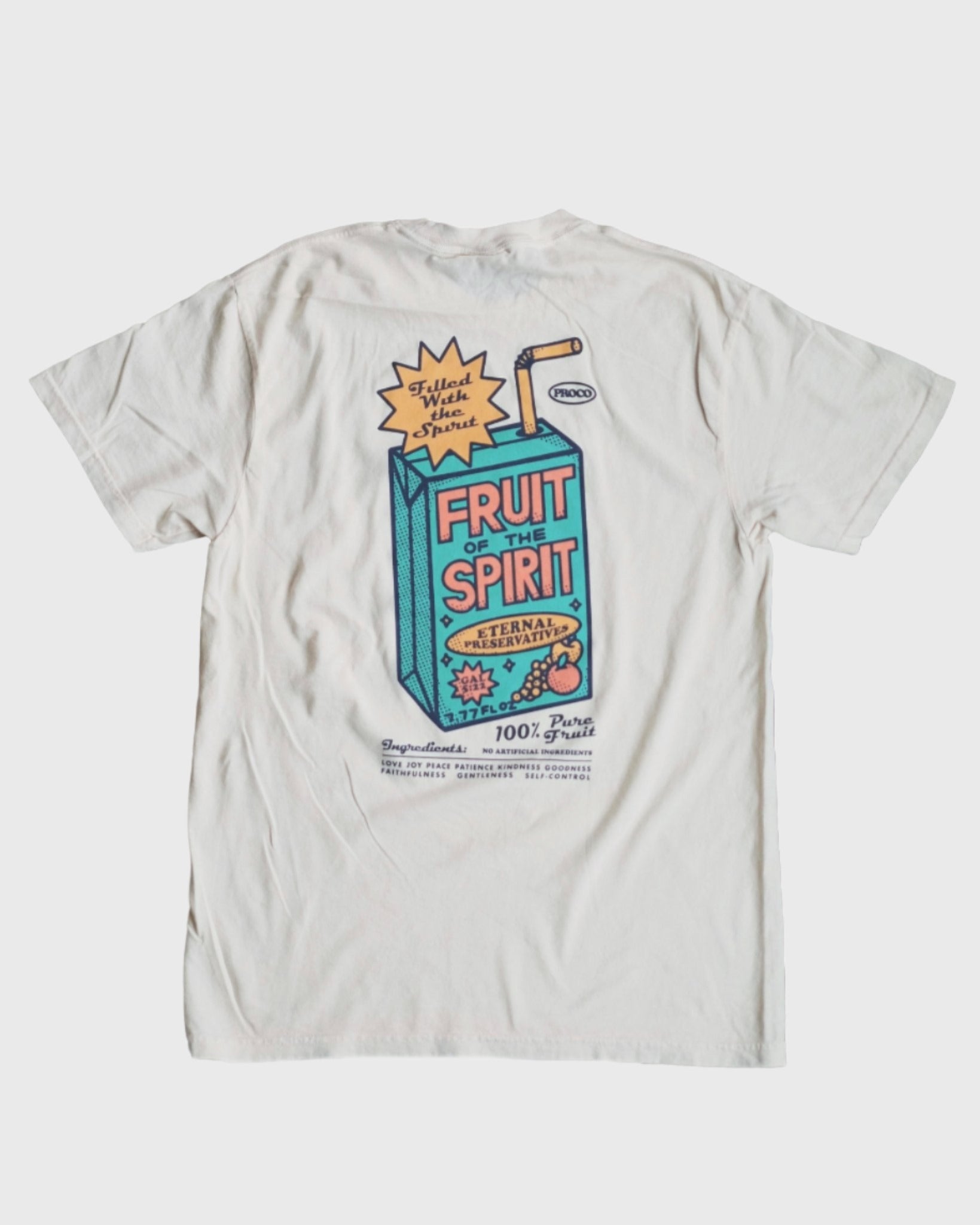 Christian T-Shirt - Fruit of the Spirit - Juice Box Ivory White Tee - Proclamation Coalition