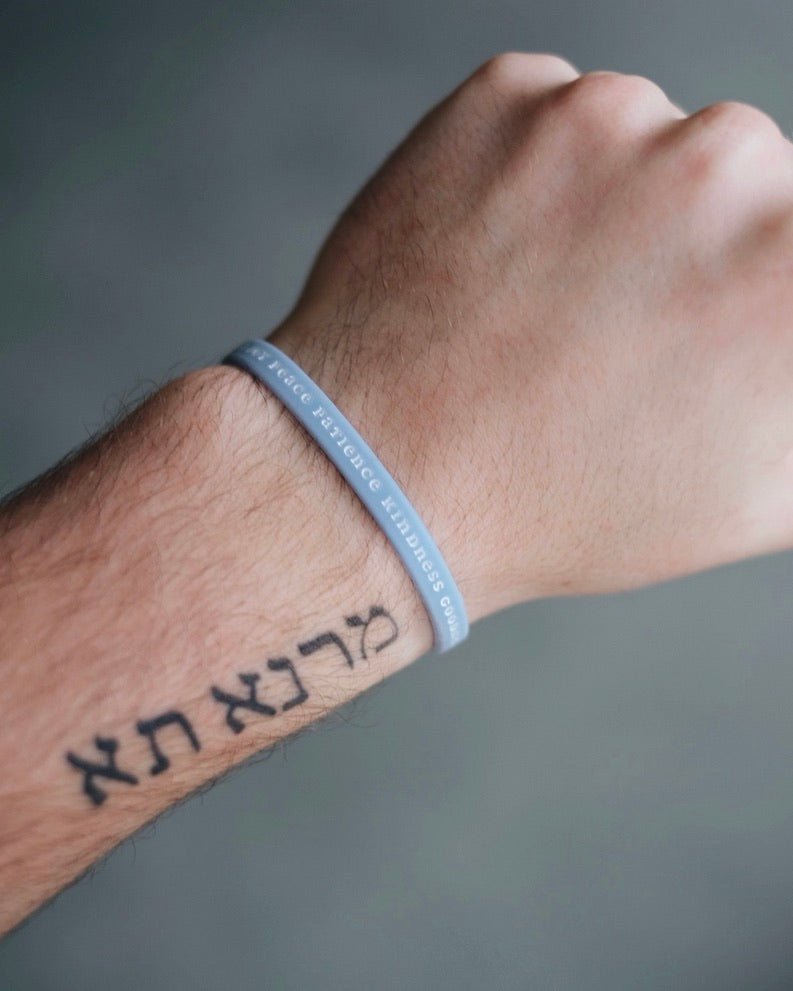 Christian Bible Memory Wristband - Baby Blue Fruit of the Spirit Wristband - Proclamation Coalition