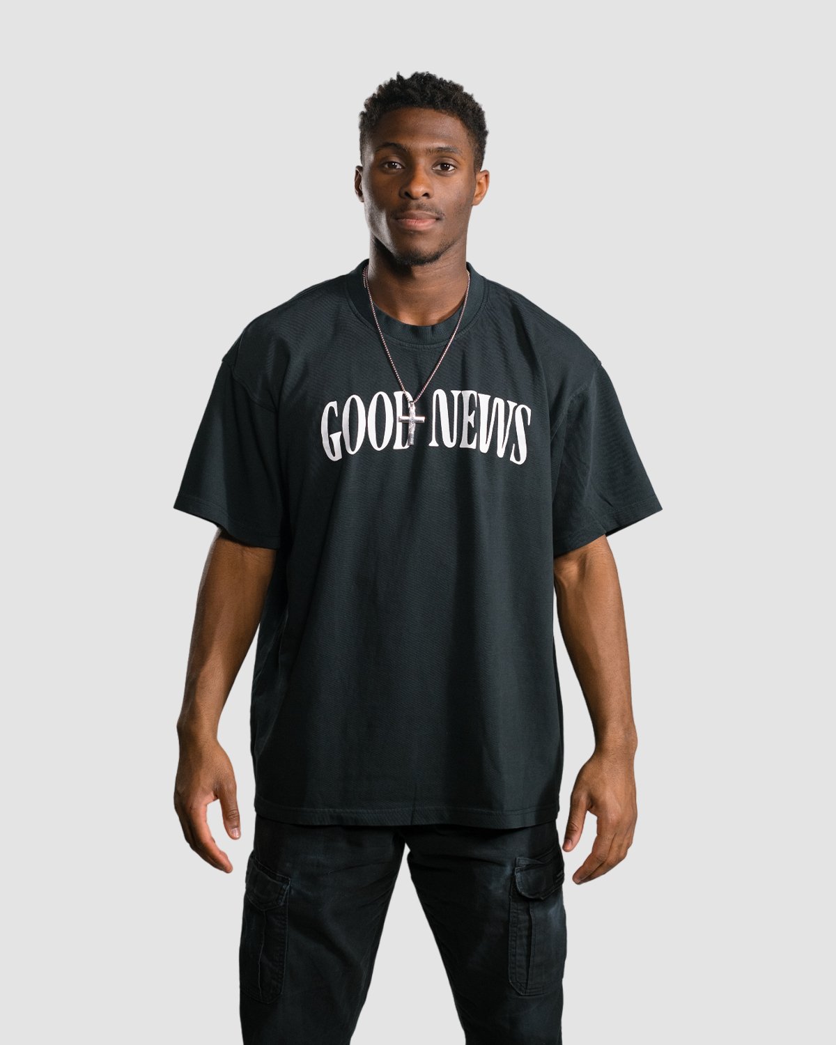 Christian T-Shirt - Good News - Paper Boy Black Heavyweight Tee - Proclamation Coalition