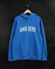 Christian Sweatshirt - Good News - Paper Boy Royal Blue Hoodie - Proclamation Coalition