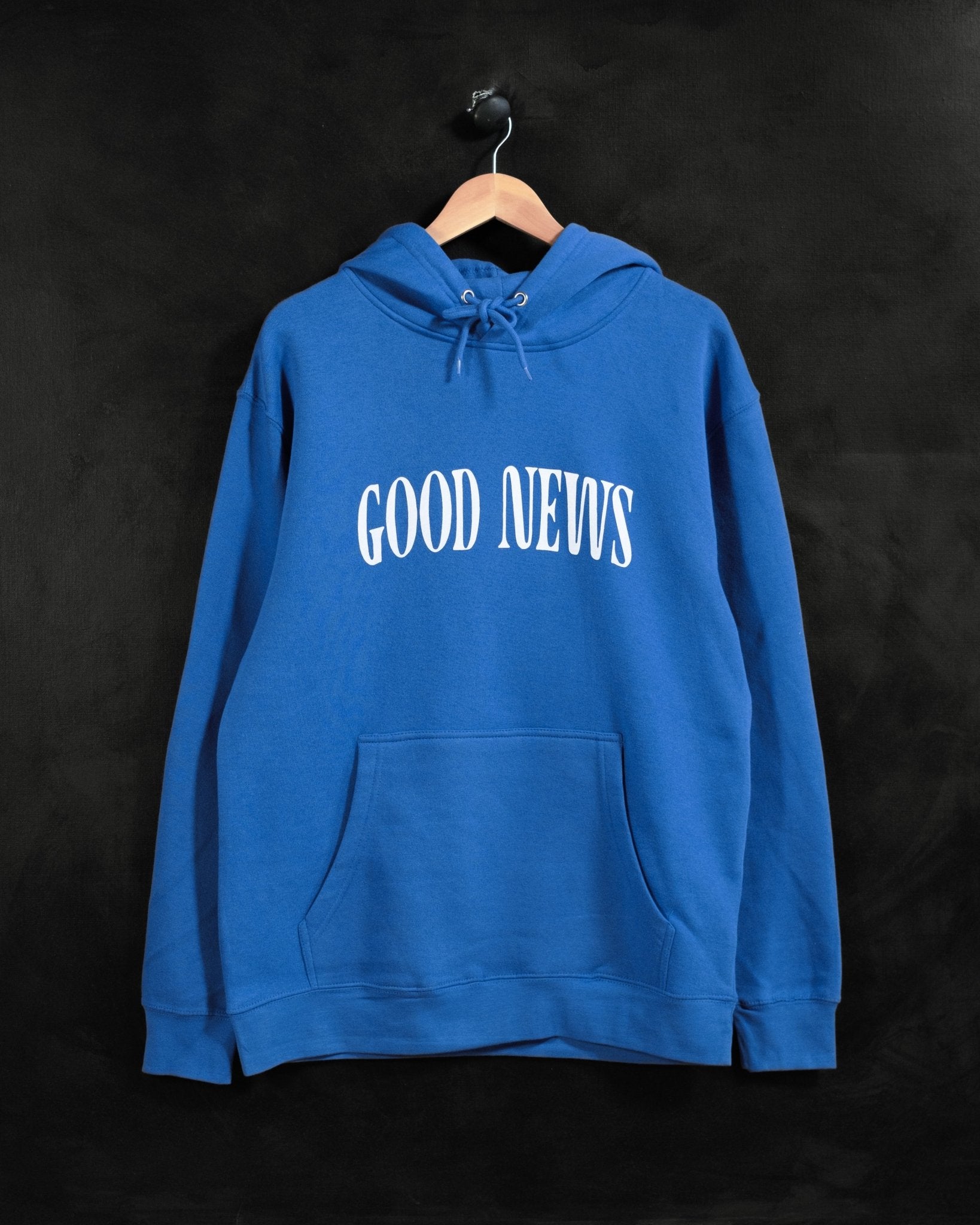 Christian Sweatshirt - Good News - Paper Boy Royal Blue Hoodie - Proclamation Coalition