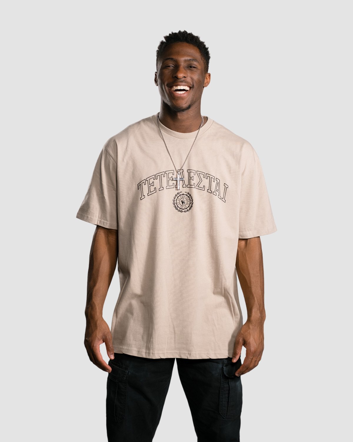 Christian T-Shirt - It is Finished Tetelstai - Sandstone University Staple Tee - Proclamation Coalition