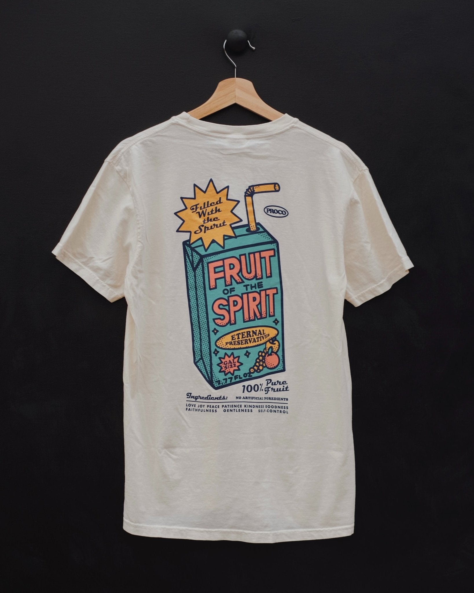 Christian T-Shirt - Fruit of the Spirit - Juice Box Ivory White Tee - Proclamation Coalition