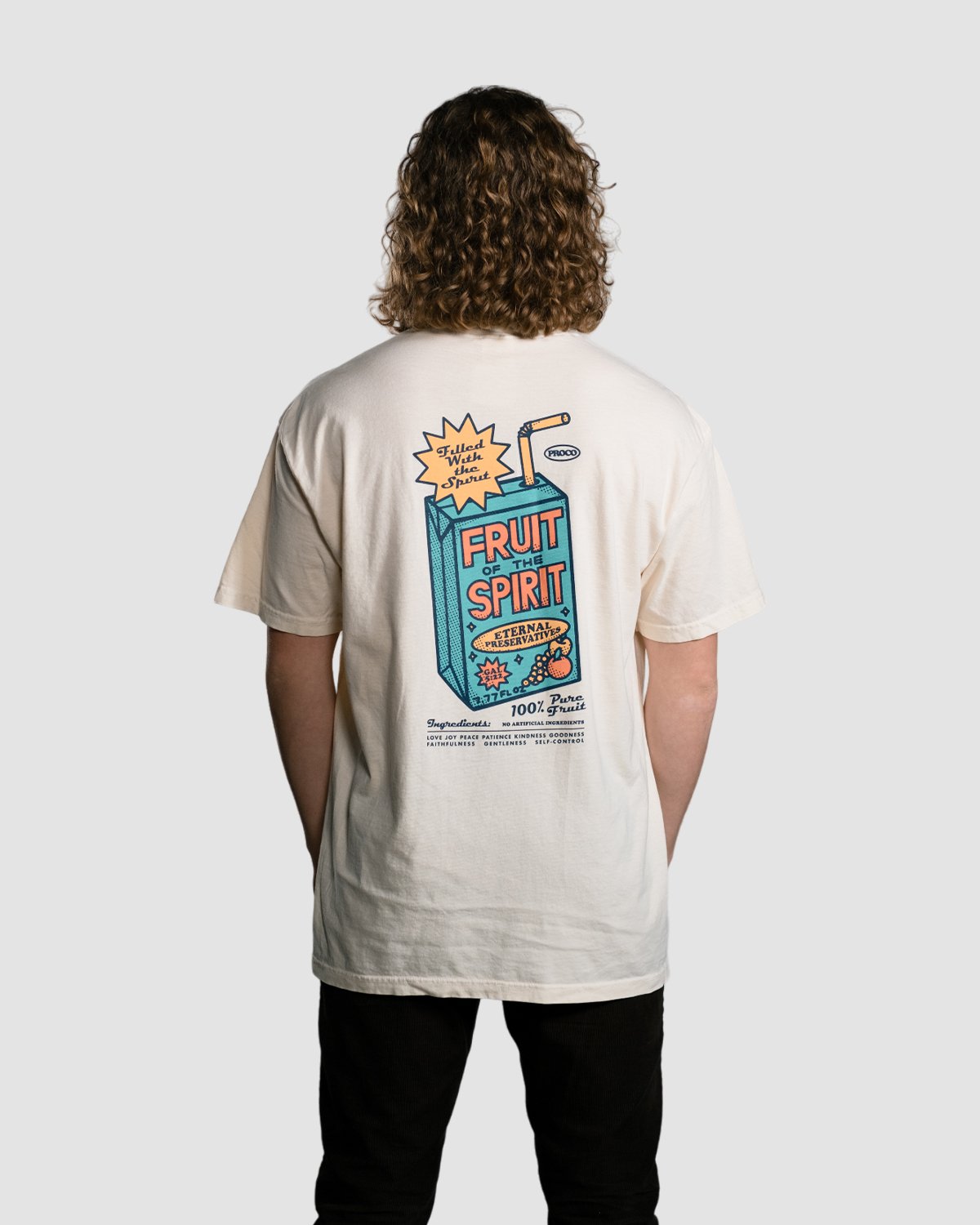 Christian T-Shirt - Fruit of the Spirit - Juice Box Ivory White Tee - Proclamation Coalition