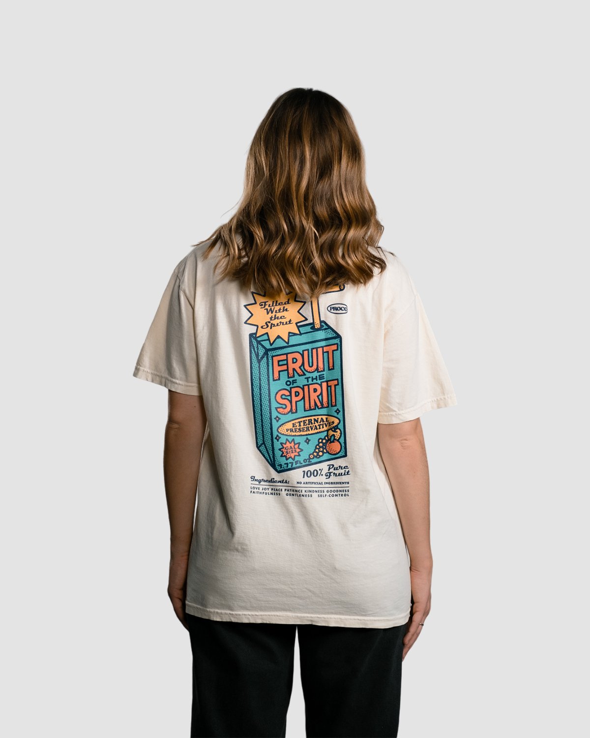 Christian T-Shirt - Fruit of the Spirit - Juice Box Ivory White Tee - Proclamation Coalition