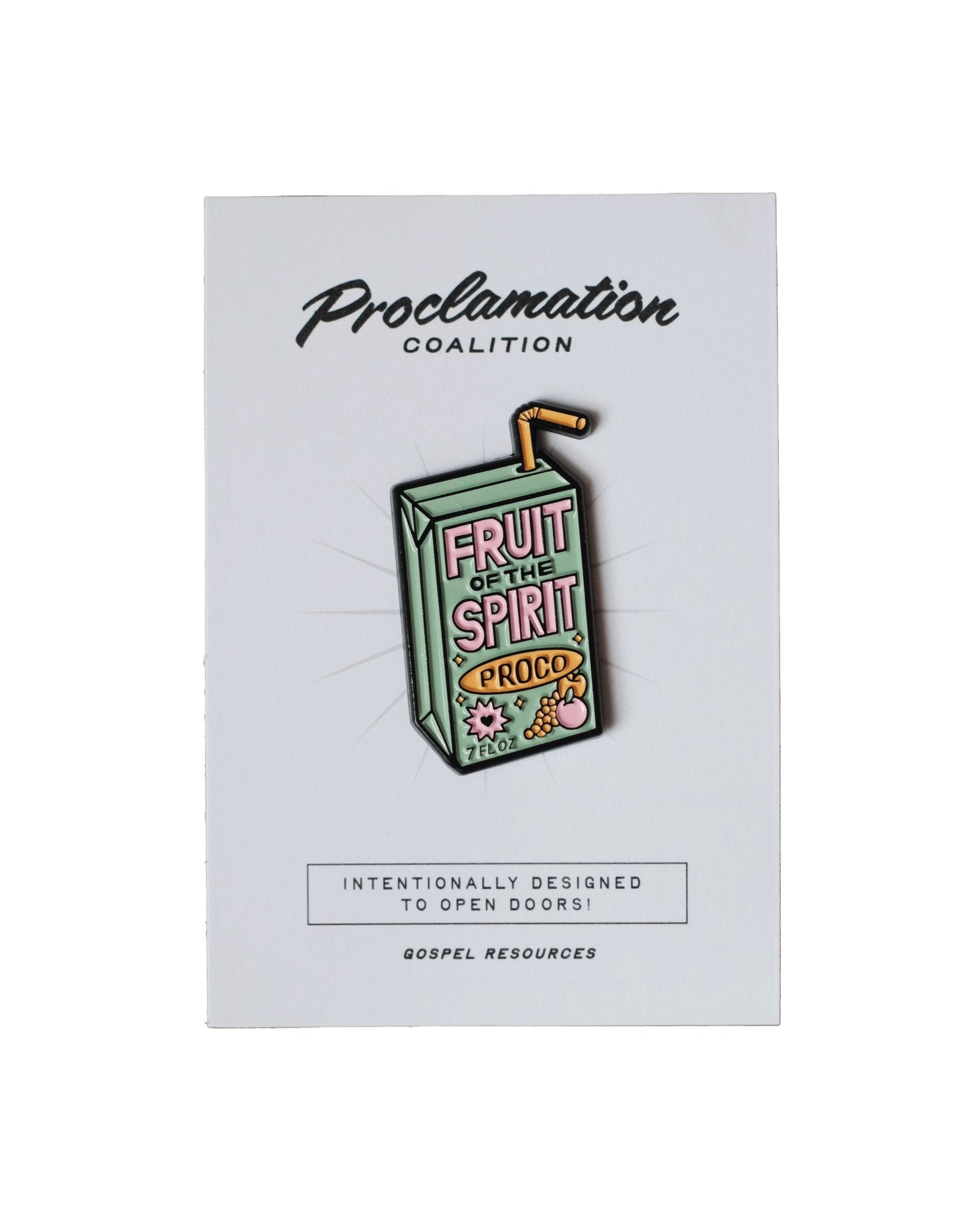 Christian Pin - Fruit of the Spirit - Juice Box Enamel Sage Green Pin - Proclamation Coalition