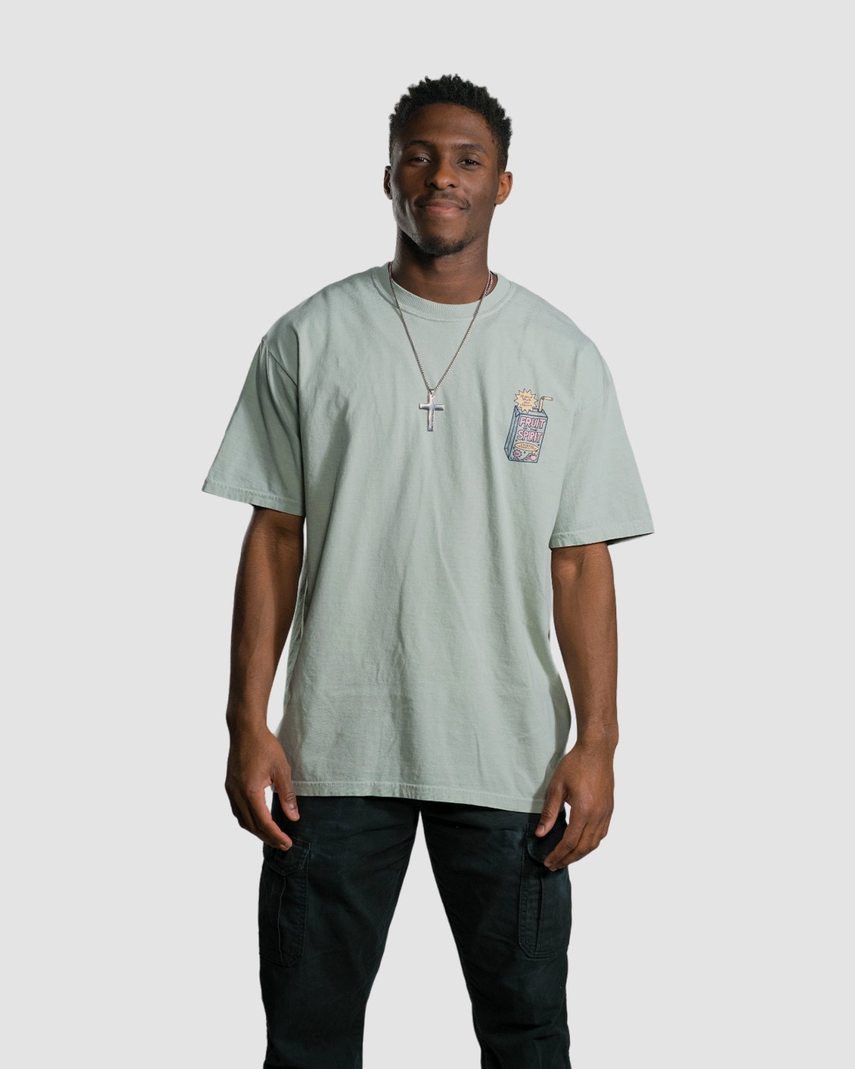 Christian T-Shirt - Fruit of the Spirit - Juice Box Sage Green Tee - Proclamation Coalition