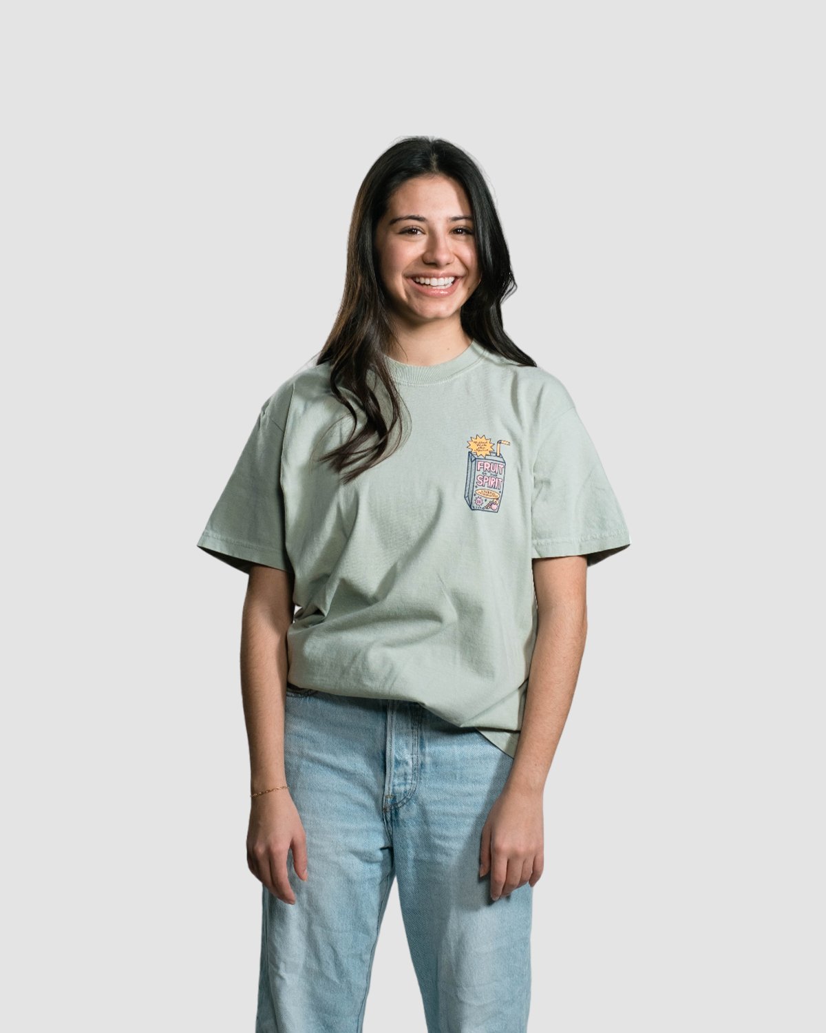 Christian T-Shirt - Fruit of the Spirit - Juice Box Sage Green Tee - Proclamation Coalition