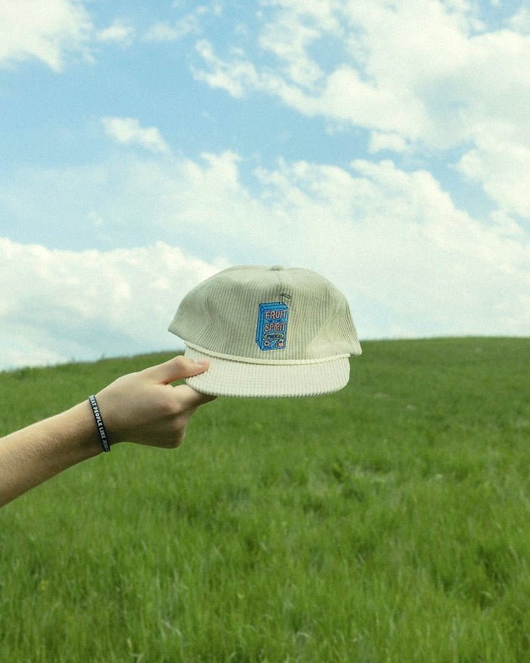 Christian Hat - Fruit of the Spirit - Juice Box - Vanilla Beige Corduroy Hat - Proclamation Coalition