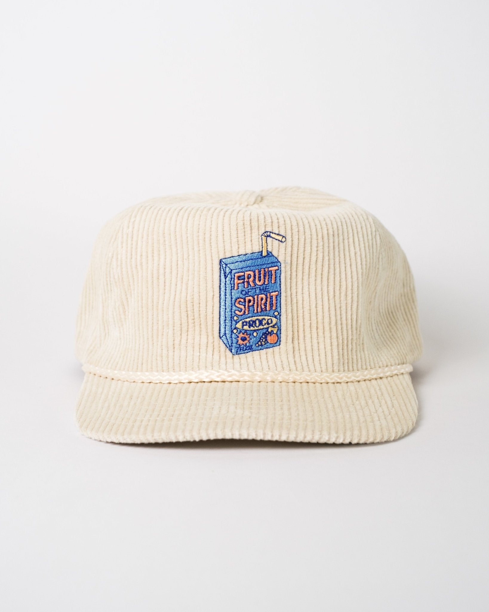 Christian Hat - Fruit of the Spirit - Juice Box - Vanilla Beige Corduroy Hat - Proclamation Coalition