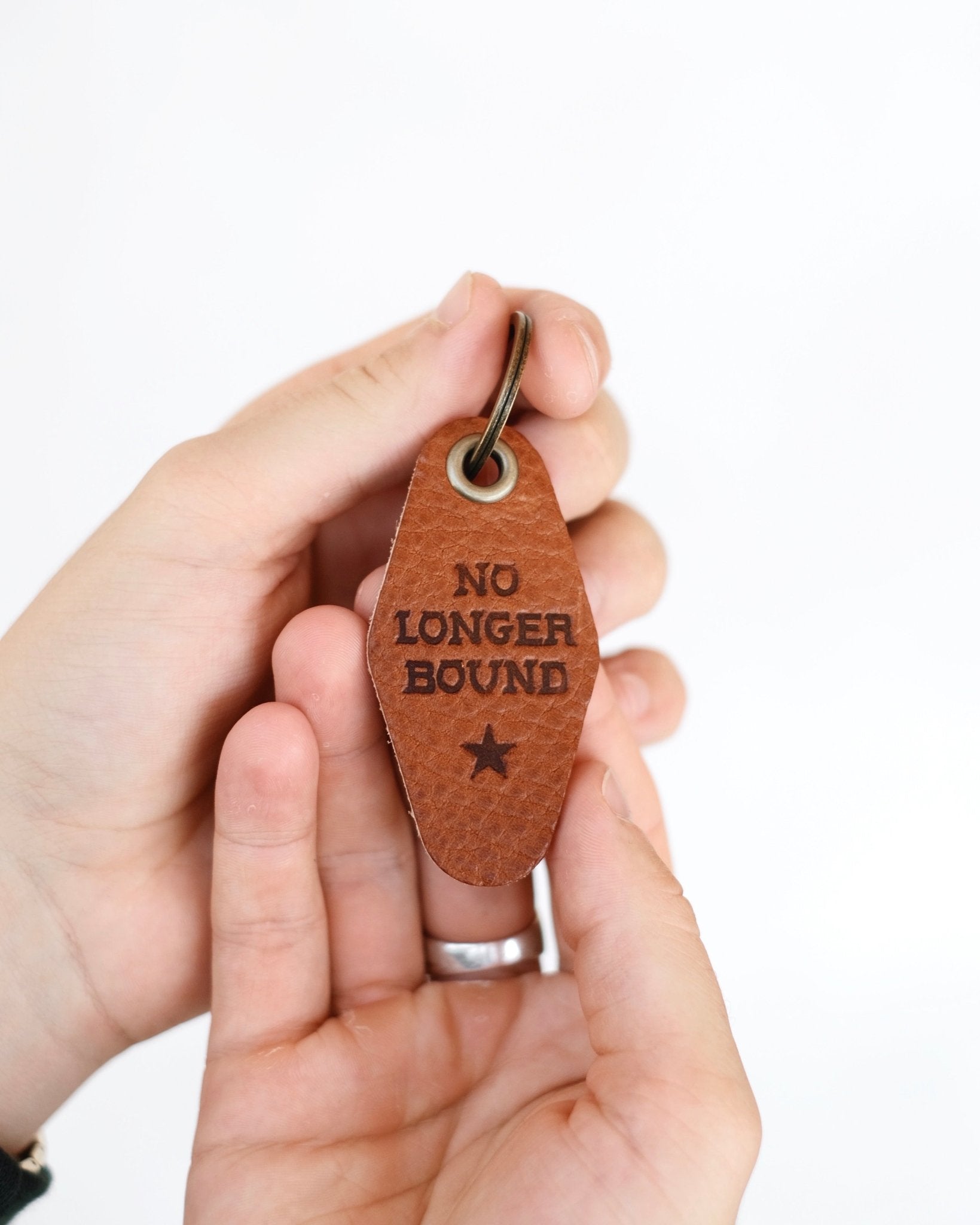 Christian Keychain - No Longer Bound Leather Keychain - Proclamation Coalition