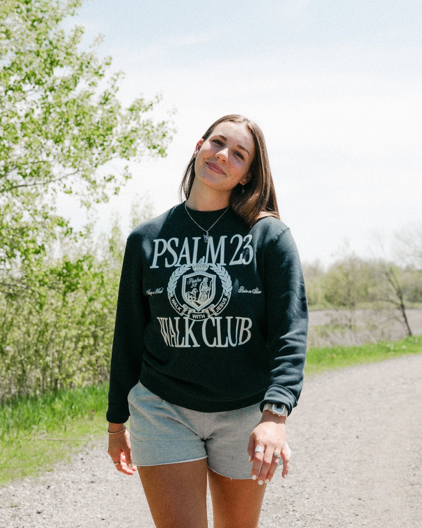 "Psalm 23 Walk Club" Navy Crewneck - Proclamation Coalition