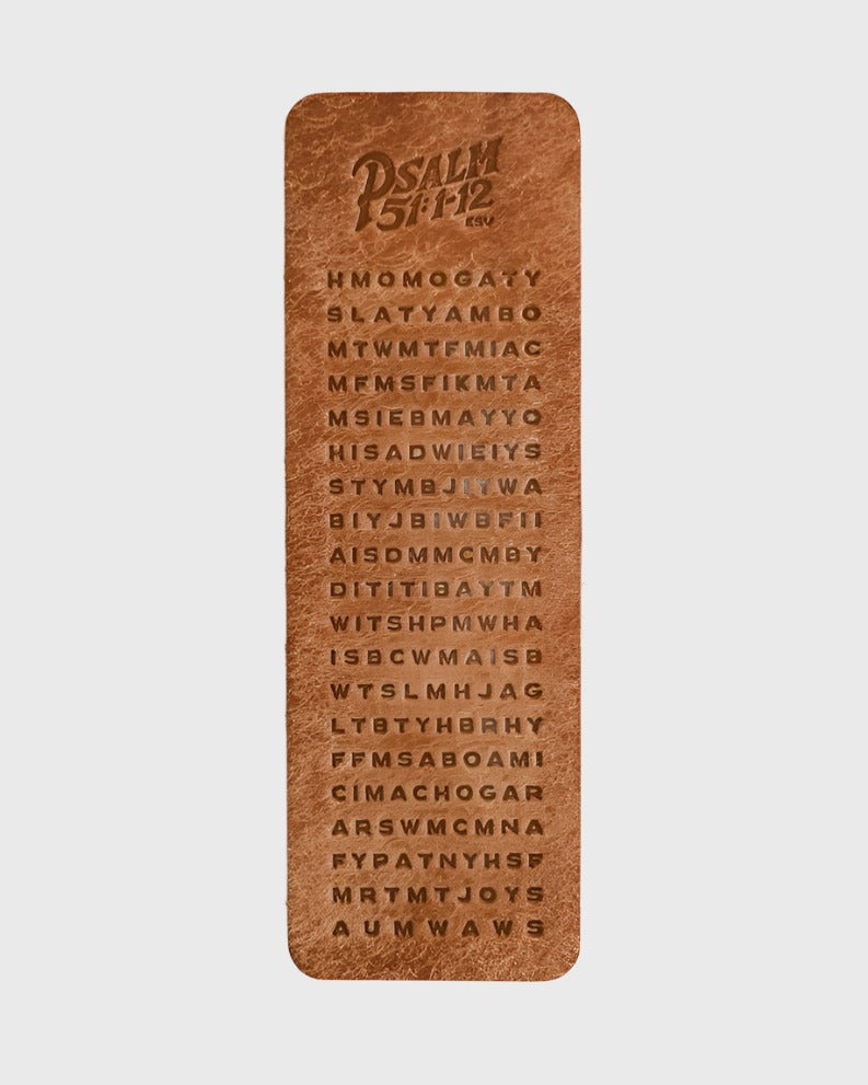 Christian Bookmark - Psalm 51:1-12 Italian Leather Memory Bookmark - Proclamation Coalition