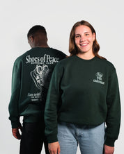 Christian Sweatshirt - Run with Endurance Forest Green Crewneck - Proclamation Coalition