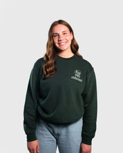 Christian Sweatshirt - Run with Endurance Forest Green Crewneck - Proclamation Coalition
