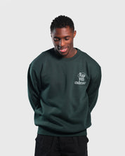Christian Sweatshirt - Run with Endurance Forest Green Crewneck - Proclamation Coalition