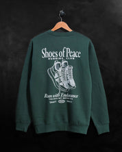 Christian Sweatshirt - Run with Endurance Forest Green Crewneck - Proclamation Coalition