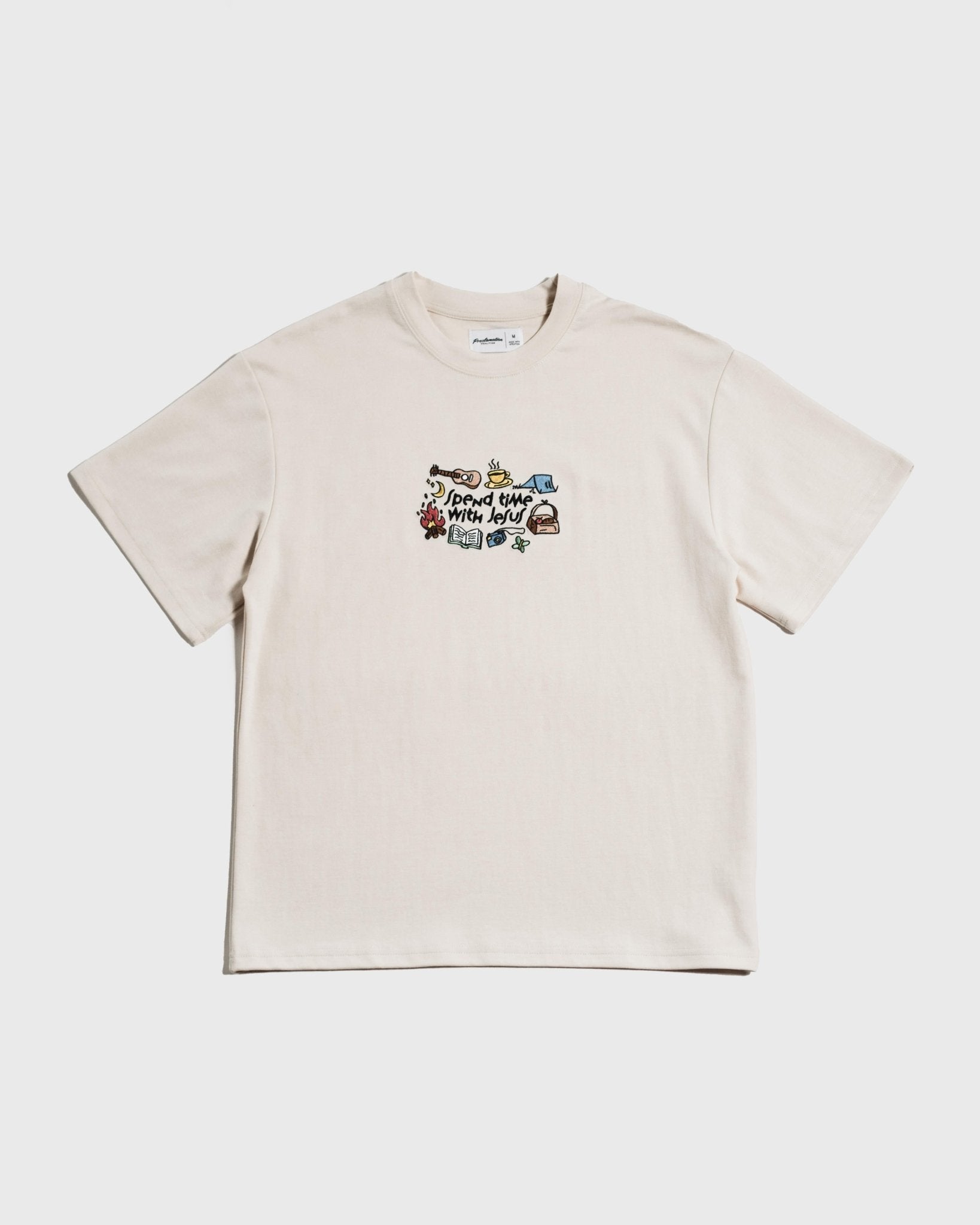 "Spend Time With Jesus" Embroidered Essential Tee - Proclamation Coalition